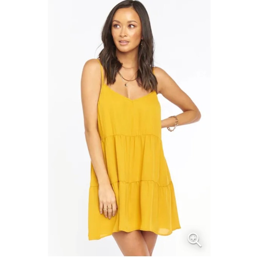 Show Me Your Mumu Caroline Mini Dress Mustard Size Small